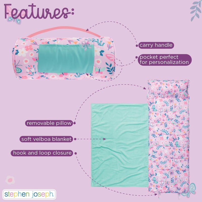Stephen Joseph, Toddler All Over Print Nap Mat with Soft Blanket and Removable Pillow for Boys & Girls, Kids Sleeping Bag for Elementary, Daycare, Preschool with Carry Handle, Llama - Image 4